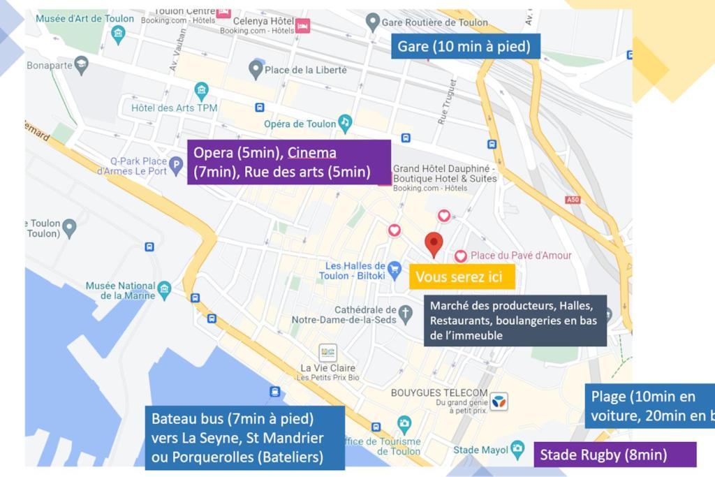 Spacious T2 Near The Halles And The Harbour Toulon Ngoại thất bức ảnh